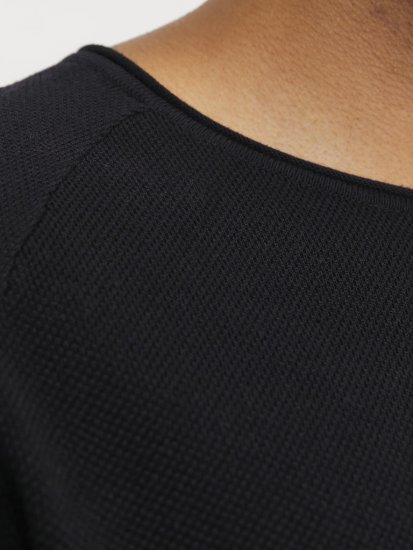Jack & Jones HILL Knitted Sweater Black - Puloverji & jopice - Moški Puloverji & Jopice za Močnejše Postave