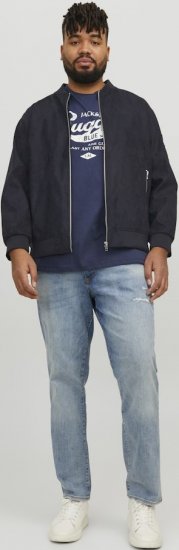 Jack & Jones ROCKY Faux Suede Bomber Jacket Jet Black - Jakne - Moške bunde za Močnejše Postave