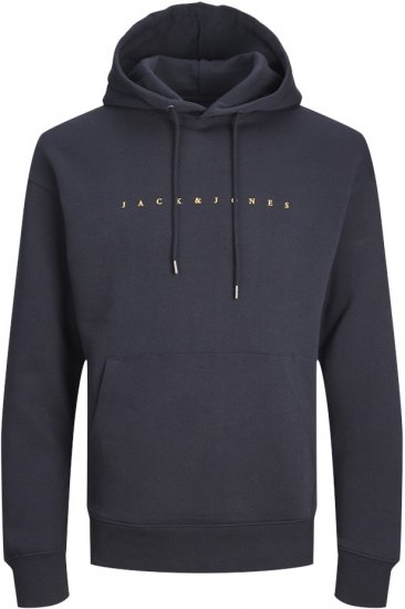 Jack & Jones STAR Hoodie Dark Navy - Puloverji & jopice - Moški Puloverji & Jopice za Močnejše Postave