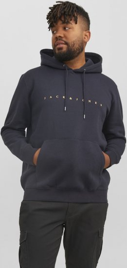 Jack & Jones STAR Hoodie Dark Navy - Puloverji & jopice - Moški Puloverji & Jopice za Močnejše Postave