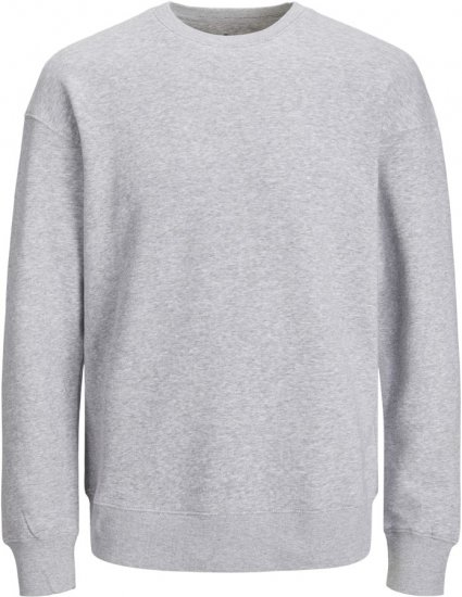 Jack & Jones BRADLEY Sweatshirt Light Grey Melange - Puloverji & jopice - Moški Puloverji & Jopice za Močnejše Postave