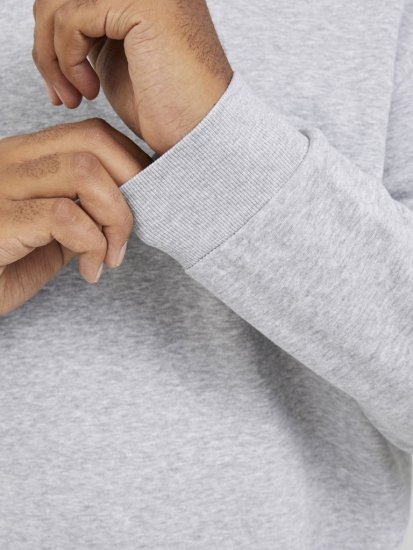 Jack & Jones BRADLEY Sweatshirt Light Grey Melange - Puloverji & jopice - Moški Puloverji & Jopice za Močnejše Postave