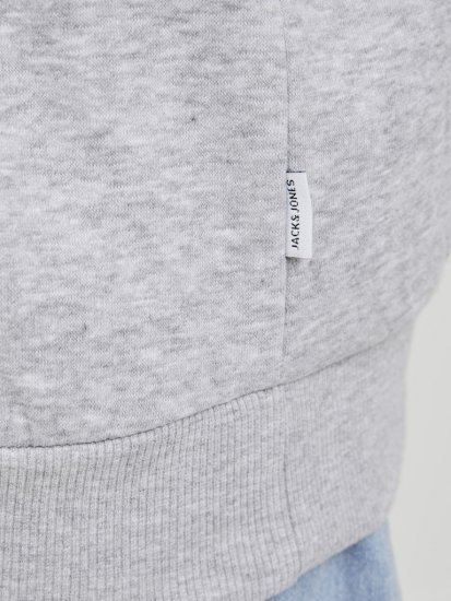 Jack & Jones BRADLEY Sweatshirt Light Grey Melange - Puloverji & jopice - Moški Puloverji & Jopice za Močnejše Postave