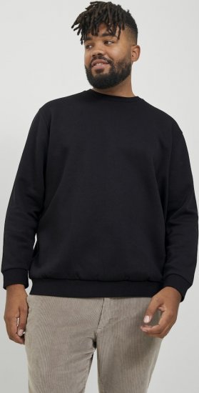 Jack & Jones BRADLEY Sweatshirt Black - Puloverji & jopice - Moški Puloverji & Jopice za Močnejše Postave