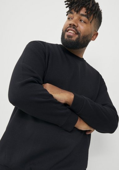 Jack & Jones BRADLEY Sweatshirt Black - Puloverji & jopice - Moški Puloverji & Jopice za Močnejše Postave