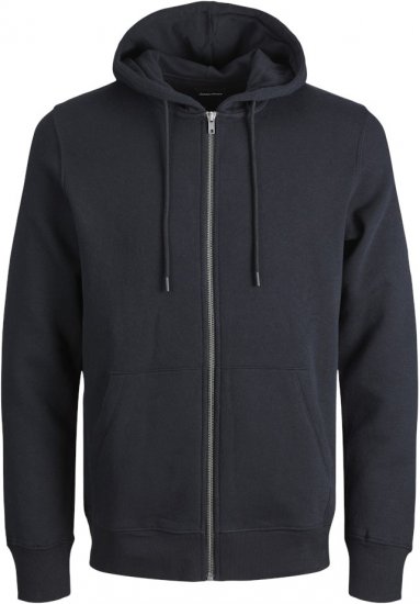 Jack & Jones BRADLEY Zip Hoodi Black - Puloverji & jopice - Moški Puloverji & Jopice za Močnejše Postave