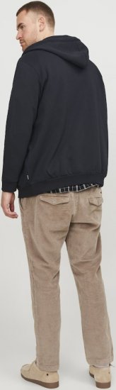 Jack & Jones BRADLEY Zip Hoodi Black - Puloverji & jopice - Moški Puloverji & Jopice za Močnejše Postave