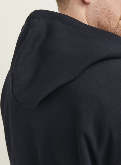 Jack & Jones BRADLEY Zip Hoodi Black - Puloverji & jopice - Moški Puloverji & Jopice za Močnejše Postave