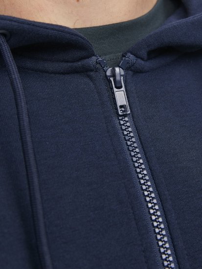 Jack & Jones BRADLEY Zip Hoodie Navy Blazer - Puloverji & jopice - Moški Puloverji & Jopice za Močnejše Postave