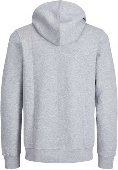 Jack & Jones BRADLEY Zip Hoodie Light Grey Melange - Puloverji & jopice - Moški Puloverji & Jopice za Močnejše Postave