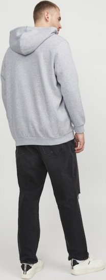 Jack & Jones BRADLEY Zip Hoodie Light Grey Melange - Puloverji & jopice - Moški Puloverji & Jopice za Močnejše Postave