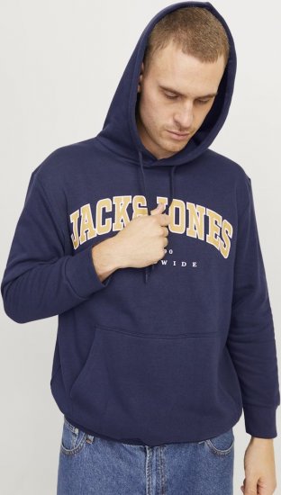 Jack & Jones CALEB Hoodie Navy Blazer - Puloverji & jopice - Moški Puloverji & Jopice za Močnejše Postave