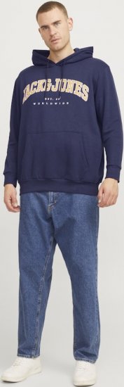 Jack & Jones CALEB Hoodie Navy Blazer - Puloverji & jopice - Moški Puloverji & Jopice za Močnejše Postave