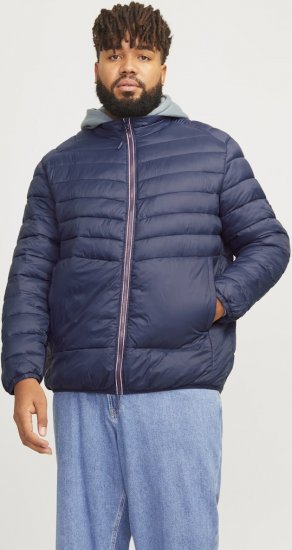 Jack & Jones SPRINT True Red Stitches Quilted Collar Jacket Navy Blazer - Jakne - Moške bunde za Močnejše Postave