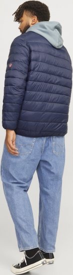 Jack & Jones SPRINT True Red Stitches Quilted Collar Jacket Navy Blazer - Jakne - Moške bunde za Močnejše Postave