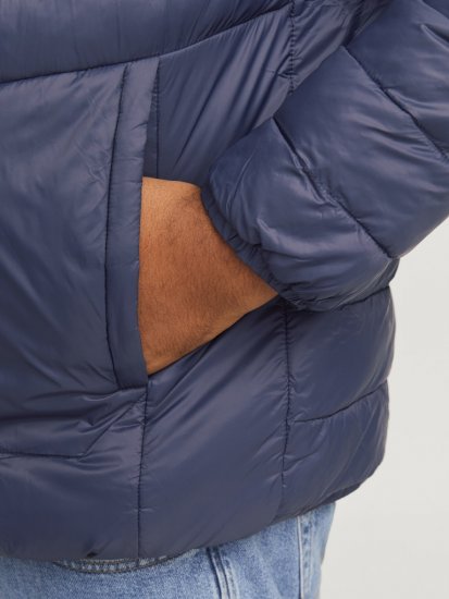 Jack & Jones SPRINT True Red Stitches Quilted Collar Jacket Navy Blazer - Jakne - Moške bunde za Močnejše Postave