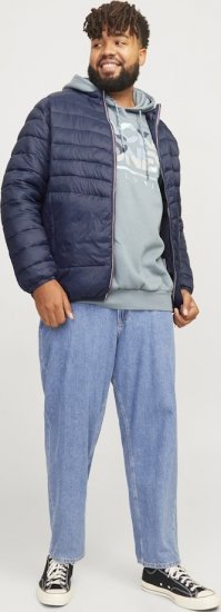 Jack & Jones SPRINT True Red Stitches Quilted Collar Jacket Navy Blazer - Jakne - Moške bunde za Močnejše Postave