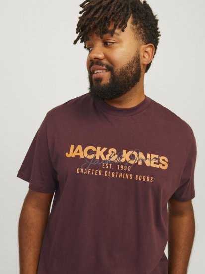Jack & Jones JJALVIS Vineyard Wine - Kratke Majice - Moške kratke majice za močnejše postave
