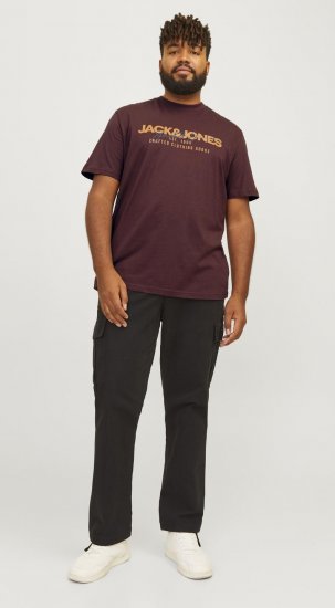 Jack & Jones JJALVIS Vineyard Wine - Kratke Majice - Moške kratke majice za močnejše postave