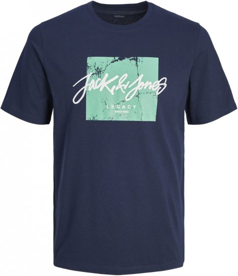 Jack & Jones TILEY -Shirt Navy Blazer - Kratke Majice - Moške kratke majice za močnejše postave