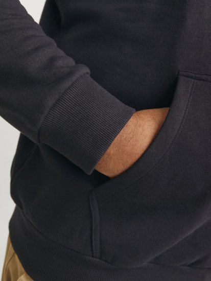 Jack & Jones CALEB Hoodie Black - Puloverji & jopice - Moški Puloverji & Jopice za Močnejše Postave