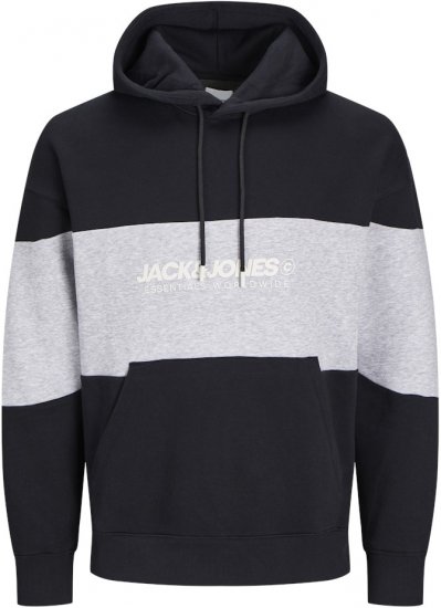 Jack & Jones LEGACY 2 Color Hoodie Black - Puloverji & jopice - Moški Puloverji & Jopice za Močnejše Postave