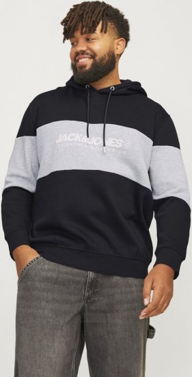 Jack & Jones LEGACY 2 Color Hoodie Black - Puloverji & jopice - Moški Puloverji & Jopice za Močnejše Postave