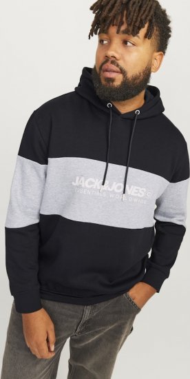 Jack & Jones LEGACY 2 Color Hoodie Black - Puloverji & jopice - Moški Puloverji & Jopice za Močnejše Postave