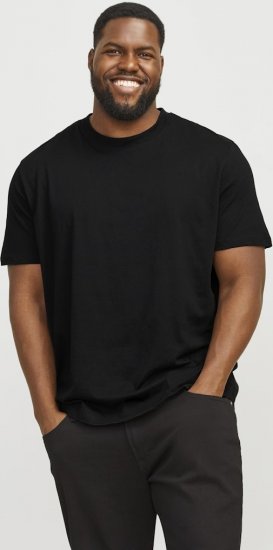 Jack & Jones JJEBRADLEY T-Shirt Black - Kratke Majice - Moške kratke majice za močnejše postave