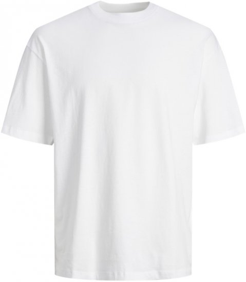 Jack & Jones BRADLEY T-Shirt White - Kratke Majice - Moške kratke majice za močnejše postave