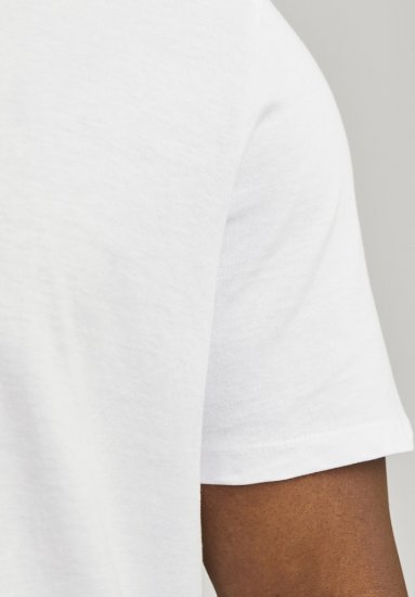 Jack & Jones BRADLEY T-Shirt White - Kratke Majice - Moške kratke majice za močnejše postave