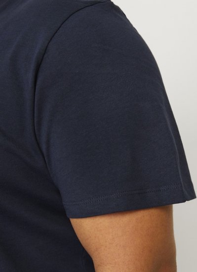 Jack & Jones CALEB VARSITY O-Neck T-Shirt Navy Blazer - Kratke Majice - Moške kratke majice za močnejše postave