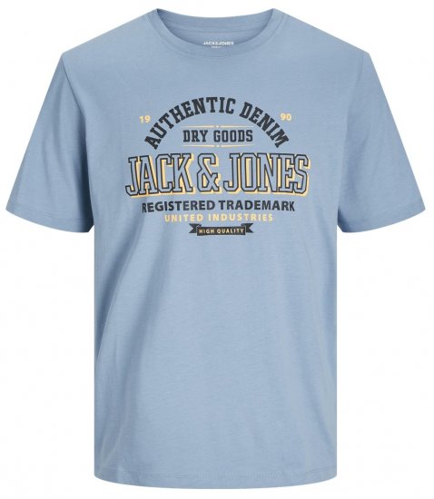 Jack & Jones JJELOGO O-Neck T-Shirt Mountain Spring - Kratke Majice - Moške kratke majice za močnejše postave