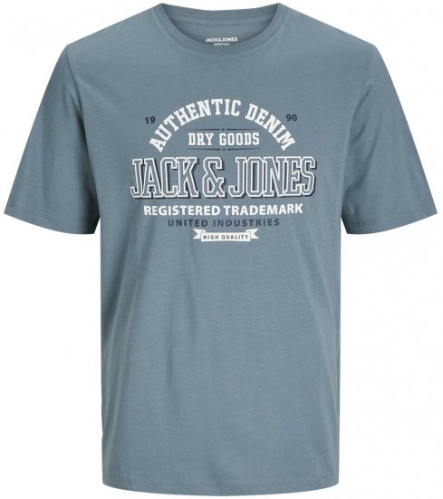 Jack & Jones JJELOGO O-Neck T-Shirt Goblin Blue - Kratke Majice - Moške kratke majice za močnejše postave
