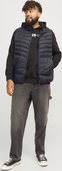 Jack & Jones SPRINT BODYWARMER With Collar Black - Jakne - Moške bunde za Močnejše Postave