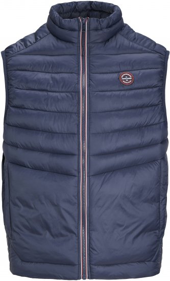 Jack & Jones SPRINT True Red Stitches BODYWARMER Navy Blazer - Jakne - Moške bunde za Močnejše Postave