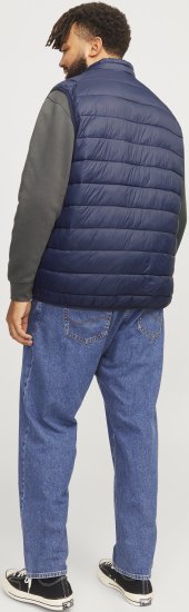 Jack & Jones SPRINT True Red Stitches BODYWARMER Navy Blazer - Jakne - Moške bunde za Močnejše Postave