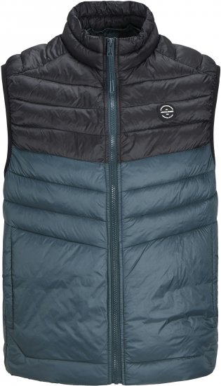 Jack & Jones SPRINT Black Blocking BODYWARMER With Collar Dark Turquoise - Jakne - Moške bunde za Močnejše Postave