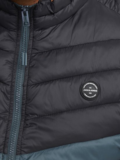 Jack & Jones SPRINT Black Blocking BODYWARMER With Collar Dark Turquoise - Jakne - Moške bunde za Močnejše Postave
