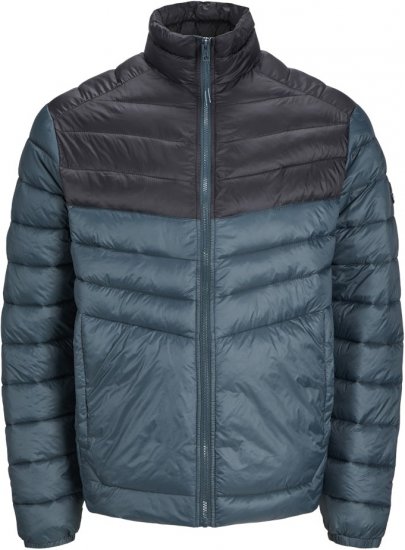 Jack & Jones SPRINT Black Blocking Quilted Collar Jacket Teal - Jakne - Moške bunde za Močnejše Postave