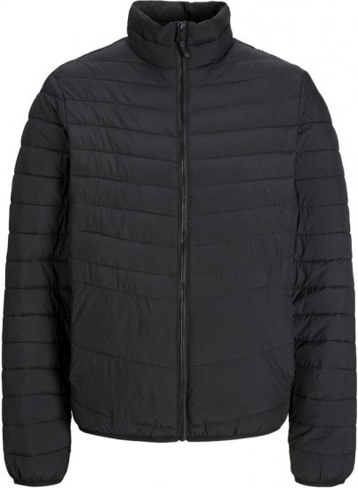 Jack & Jones STATE Puffer Jacket With Collar Black - Jakne - Moške bunde za Močnejše Postave