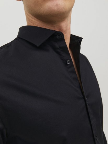 Jack & Jones ARMA LS Shirt Black - Srajce - Moške srajce za Močnejše Postave