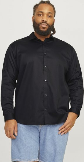 Jack & Jones ARMA LS Shirt Black - Srajce - Moške srajce za Močnejše Postave