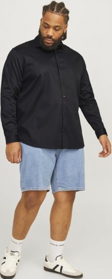 Jack & Jones ARMA LS Shirt Black - Srajce - Moške srajce za Močnejše Postave
