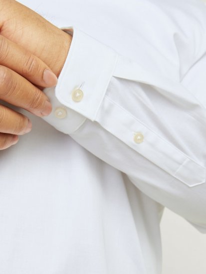 Jack & Jones ARMA LS Shirt White - Srajce - Moške srajce za Močnejše Postave