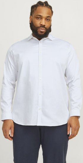 Jack & Jones ARMA LS Shirt White - Srajce - Moške srajce za Močnejše Postave
