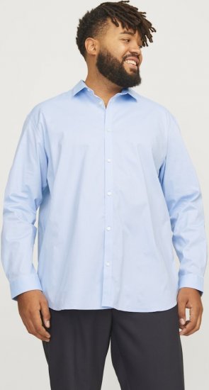 Jack & Jones ARMA LS Shirt Cashmere Blue - Srajce - Moške srajce za Močnejše Postave