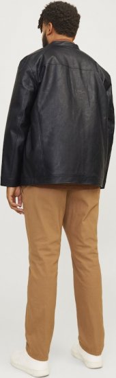 Jack & Jones DYLAN Clean PU Jacket Black - Jakne - Moške bunde za Močnejše Postave
