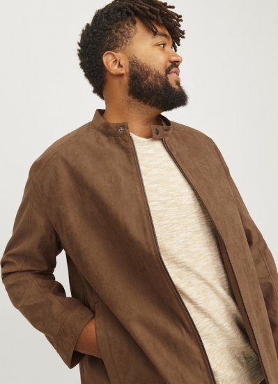 Jack & Jones DYLAN Clean Jacket Brown - Jakne - Moške bunde za Močnejše Postave