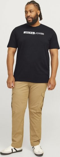 Jack & Jones CORP Logo Play 5 T-Shirt Black - Kratke Majice - Moške kratke majice za močnejše postave